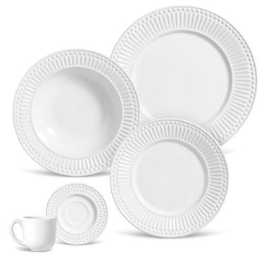 Imagem de Aparelho de Jantar 20 Peças em Stoneware Roma Branco - Porto Brasil, N
