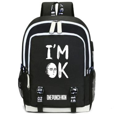 Imagem de Mochila escolar infantil One Punch Man 30x15x44cm Oxford