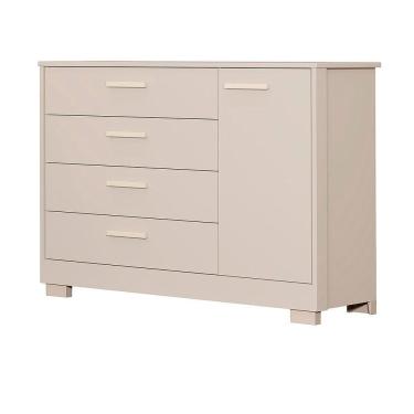 Imagem de Comoda Zaki 1 Porta 4 Gaveta Areia Fosco - Reller