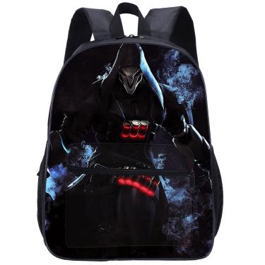 Imagem de Mochila escolar de anime Overwatch para estudante 30x13x40cm