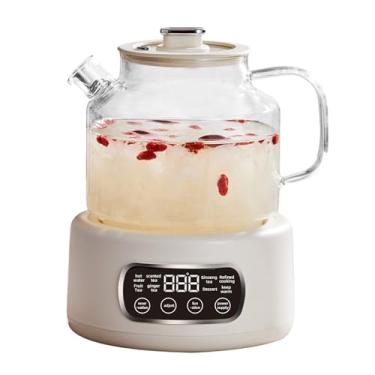 Imagem de Chaleira de saúde, chaleira elétrica com corpo de vidro de 1,2 litros, ideal para preparar café, preparar leite em pó e aquecer chá. Possui configurações de temperatura ajustáveis (modelo bege).