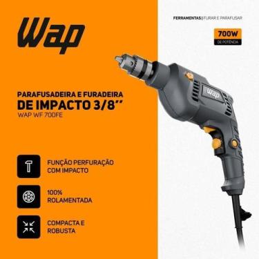 Imagem de Parafusadeira e Furadeira de Impacto WAP WF 700FE 710W Mandril 3 8 Per