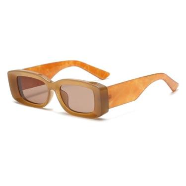 Imagem de Óculos de Sol UV400 - Cores Vibrantes com Hastes Largas para Homens e Mulheres, Ideais para Esportes ao Ar Livre, Corrida e Ciclismo, Laranja