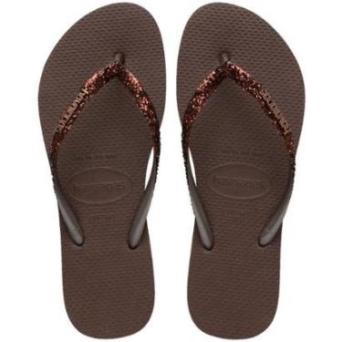 Imagem de Chinelo de Dedo Feminino Havaianas Tiras com Brilho Slim Glitter II-Unissex
