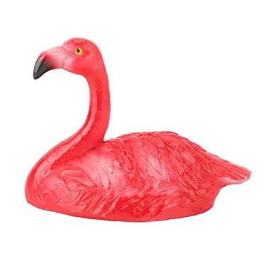 Imagem de GLOGLOW Decorações de Flamingo, Decoração de Lagoa de Flamingo de Resina Com Design Realista, Enfeites de Piscina Atraentes para Quintal, Gramado e Jardim ( pequeno vermelho com cabeça erguida)