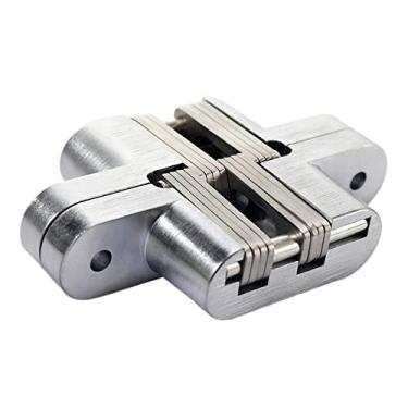 Imagem de Dobradiças de porta escondidas para serviço pesado, dobradiça oculta, dobrável, pesada, dobradiças de porta embutidas, cruz, invisível, aço inoxidável (cor: A, tamanho: JK)