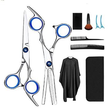 Imagem de Dioche Kit de Tesoura de Cabelo Profissional Tesoura de Corte de Cabelo de Aço Inoxidável de Desbaste de Aperto Confortável Design Leve para Barbeiros de Salão de Beleza