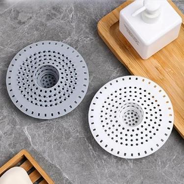 Imagem de 1 filtro de ralo de silicone, protetor de capa de ralo de chuveiro para coletor de cabelo, ralo de piso de banheiro (cinza)