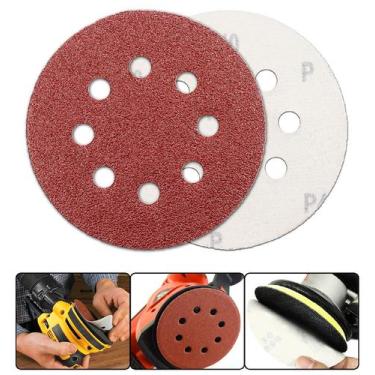 Imagem de 1 X Lixa Disco Grão 5 Polegadas 125mm 8 Furos Lixadeira Politriz KaQi,