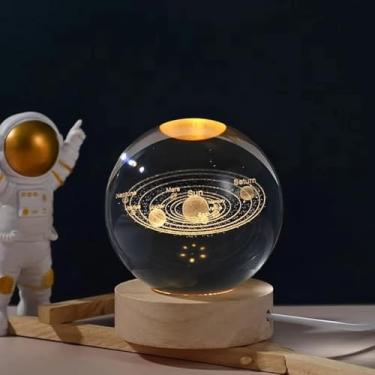 Imagem de Luminária Decorativa Globo LED Lua Galáxia Sistema Solar Astronauta Bola De Cristal (Sistema Solar)