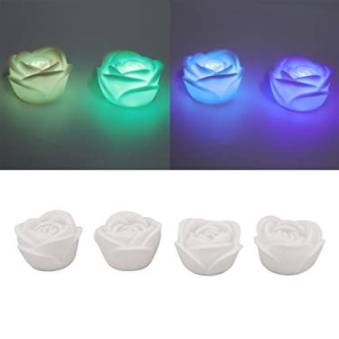 Imagem de 4 Peças Luz de Velas Rosa LED Sem Chama Fumaça Decorativa para Bares Cafés Casamentos Reuniões Familiares Festas Feriados Karaoke Decor Ambiente Reuti