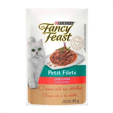 Imagem de Ração Úmida Fancy Feast Petit Filets Carne Gatos Adultos 85g - Purina 