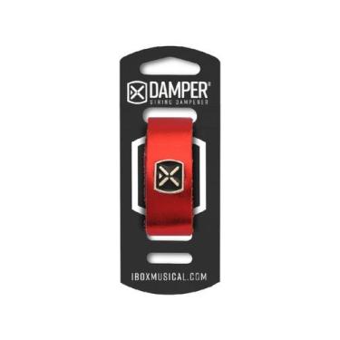 Imagem de Damper Ibox Em Couro Legitimo E Tag Em Metal Vermelho Metalico Dmmd04