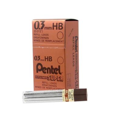 Imagem de Grafite Pentel Original Hi-polymer 0,3mm HB Caixa Com 12 Tubos