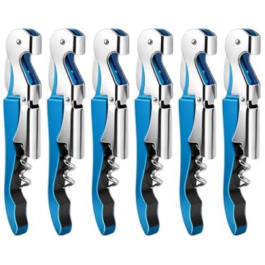 Imagem de Abridor de chaves de vinho, abridor de garrafa de vinho inoxidável para uso em casa, escritório, cozinha, restaurante, bar (6, azul)