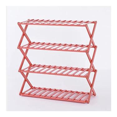 Imagem de Organizador de armazenamento de prateleira de sapatos de 5 níveis multifuncional prateleira de sapatos de pé dobrável para corredor, banheiro, sala de estar, quarto, varanda (cor: verde, tamanho