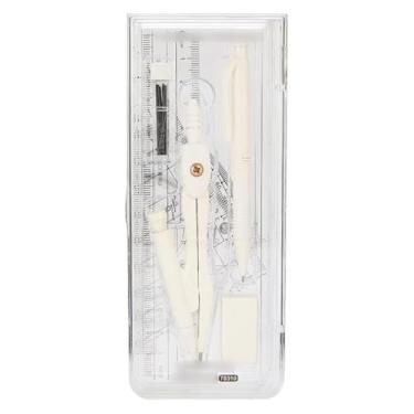 Imagem de Conjunto de bússola, geometria matemática, bússola, pacote com 8 unidades com régua, transferidor, bússola, lápis, borracha, escola, escritório, engenheiro, conjunto de bússolas (B)