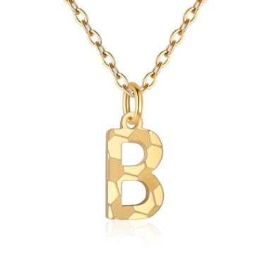 Imagem de RUOOUY Colar feminino com inicial de futebol banhado a ouro 18K, pingente de letra A-Z, joia de futebol, acessórios esportivos, presente de Natal para namorada, filha, Aço inoxidável, Sem Pedra