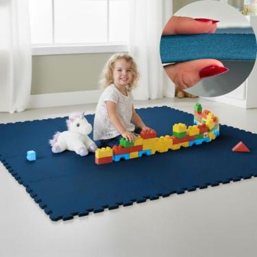 Imagem de Kit 4 Placas Tapete Tatame EVA 50x50cm 20mm 8 Bordas Emborrachado Exer