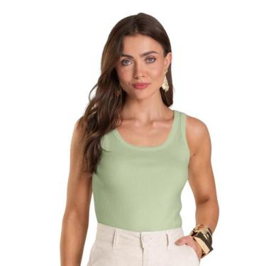 Imagem de Regata Feminina Canelada Dianna Verde, P, Verde