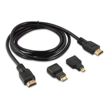 Imagem de 2X Cabo Hdmi 1.5M It-Blue Kit Adaptadores 3 Em 1 Le-6623