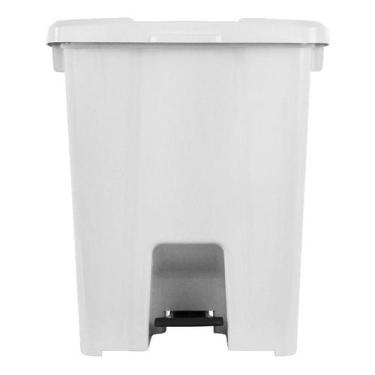 Imagem de Cesto Plástico Quadrado Com Pedal Plástico 30l Branco - jsn
