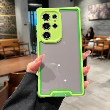 Imagem de Capa transparente e resistente a impactos para Samsung Galaxy S25 S24 Plus Ultra S25 Ultra S25 Plus, estilo militar (para S25 Ultra/Verde)