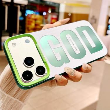 Imagem de HYUEKOKO "GOD HAS A Plan for You, capa de telefone para iPhone 17 Pro, linda moda impressão de letras estéticas, design simples, capa de TPU macio fino à prova de choque para meninas, mulheres e