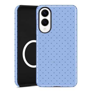 Imagem de Aitipy Capa de telefone magnética de bolinhas para Samsung Galaxy S25 Edge, compatível com MagSafe, linda estampa de bolinhas azuis, TPU macio e policarbonato rígido, capa protetora à prova de choque