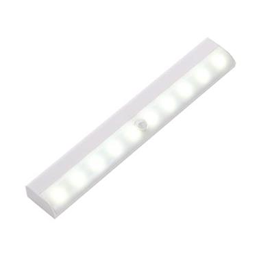 Imagem de Luz de Armário LED Sensor Movimento 10 Stick em Qualquer Lugar Iluminação Sob a Gaveta Noturna Portátil para Guarda-Roupa Corredor Banheiro