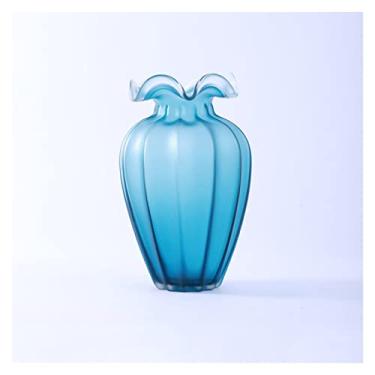 Imagem de Vasos de flores secas, modernos, modernos, simples e transparentes, de vidro fosco, ornamentos, varanda, armário, sala de estar, vasos de flores decorativos para uso doméstico, centros de mesa