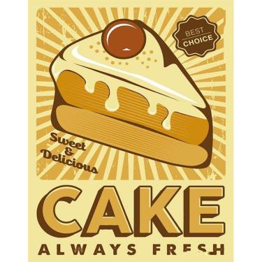 Imagem de Kit 3 Placas Decorativa Padaria Bolo - Cake Always Fresh