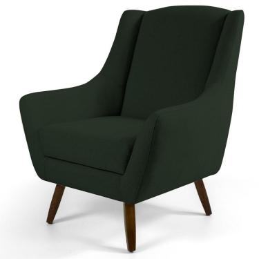 Imagem de Poltrona Decorativa Pés Palito Madeira Juliet Veludo C-303 Verde Musgo - Domi