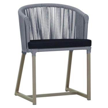 Imagem de Cadeira De Jantar Noronha Alumínio Fendi E12 Trama  Prata