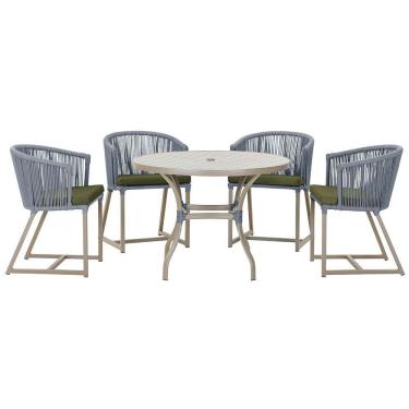 Imagem de Mesa Com 4 Cadeiras E Noronha Estofado 13 Trama Original Prata