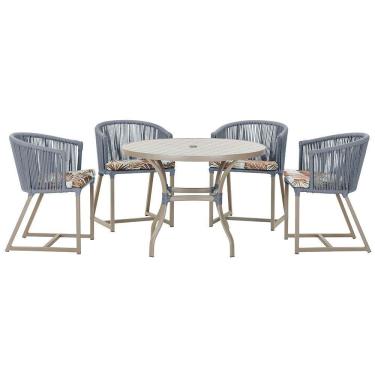 Imagem de Mesa Com 4 Cadeiras E Noronha Estofado 6 Trama Original Prata