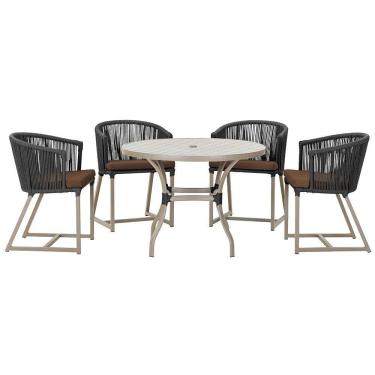 Imagem de Mesa Com 4 Cadeiras E Noronha Estofado 9 Trama Original Preto