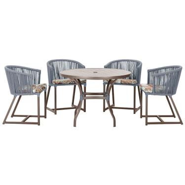 Imagem de Mesa Com 4 Cadeiras E Noronha Estofado 6 Trama Original Prata