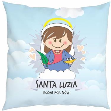 Imagem de Almofada Com Enchimento Oração Santinhos Santa Luzia - Fabrika De Fest