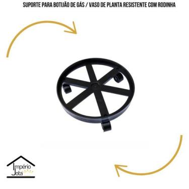 Imagem de Suporte Botijão de Gás - Planta com rodinha COR:PRETO - Micromax