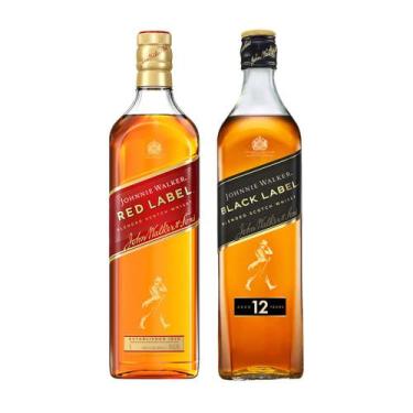 Imagem de Combo 1 Whisky Jw Red Label 1L + 1 Whisky Jw Black Label 1L - Johnnie 