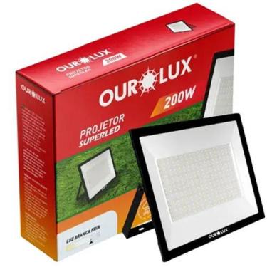 Imagem de Refletor LED SLIM PRETO 6500K IP65 200 Watts BIVOLT OUROLUX