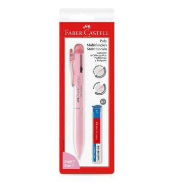 Imagem de Caneta E Lapiseira 3x1 Poly Multifuncional + Grafite Faber - Rosa - Fa