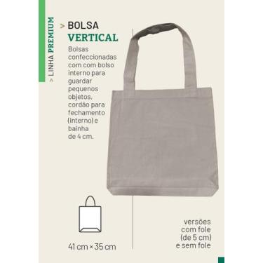Imagem de Ecobag Tipo Premium Vertical C/ Fole - Linha 100% Algodão - Ogbon