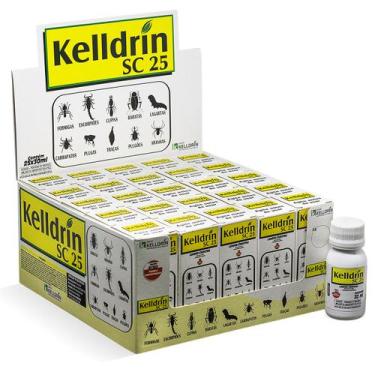 Imagem de Kit 25 Unidades Sc 25 Inseticida Kelldrin 30ml Mata Escorpiões Baratas
