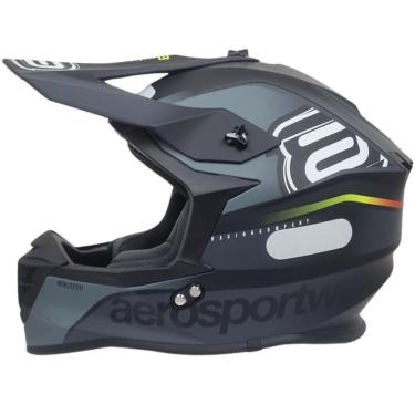 Imagem de Capacete Asw Motocross R3 Essence Preto Cinza Amarelo-Unissex