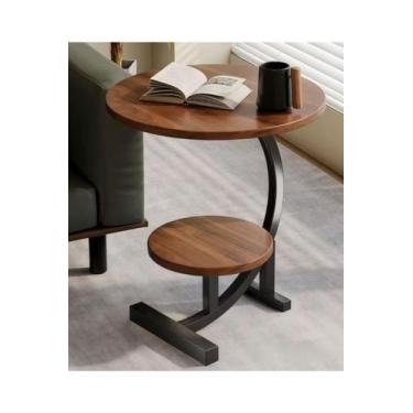 Imagem de Mesa Lateral Redonda Estilo Moderno em Madeira - Aj Ribeiro decor