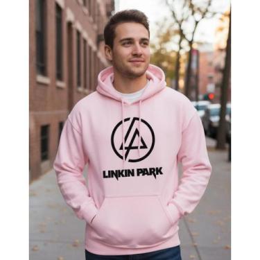 Imagem de Blusa Moletom Linkin Park Casaco De Frio Flanelado com bolso e capuz C