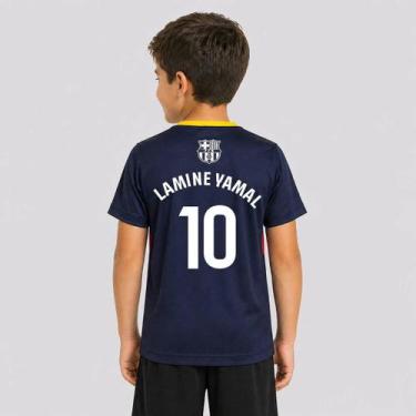 Imagem de Camisa Barcelona Epoch Infantil Azul Marinho 10 Lamine Yamal - Brazili