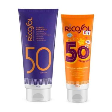 Imagem de Kit Ricosol Protetor Solar Fps 50 Corporal 180g + Kids 100g